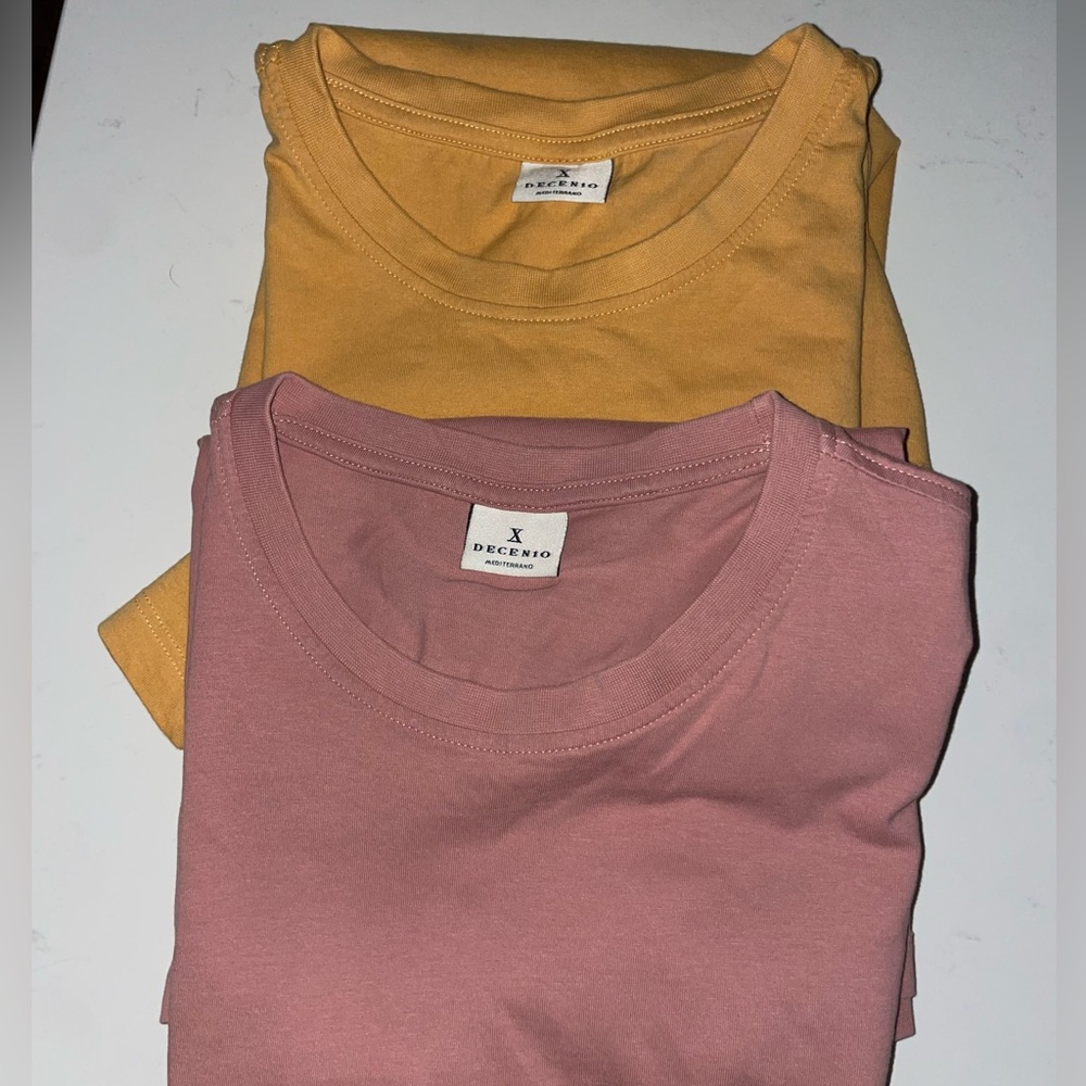Decenio Pink and Yellow T-Shirts